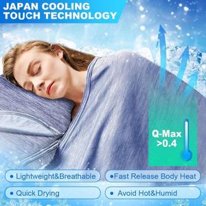 2026 New Design Cooling Summer 80% Nylon+20% PE Ice Silk Cooling <b>Weighted</b> Blanket for Hot Sleepers - Product Image 3