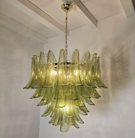 Lustre en verre Murano, design américain, sur mesure, moderne, nordique, luxueux, vintage français, vert, à fleurs, pour villa, salon, chambre, maison