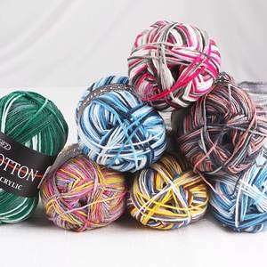 Fil jacquard en coton laitier à 3 brins, multicolore, teint en sections, pour bonnets, écharpes et vêtements d'extérieur pour bébés de taille moyenne - Product Image 3