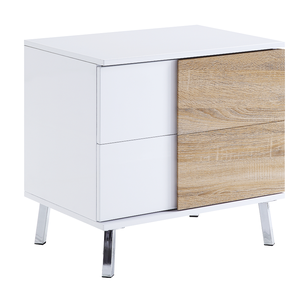 White High Gloss Finish Contemporary Wood Adjustable Bedroom End Table - Product Image 3