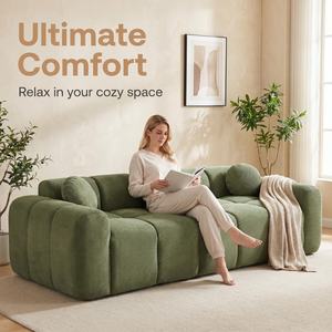 Sofá de Salón Verde Comprimido al Vacío, Muebles Empacados al Vacío, Sofá Comprimido de 3 Plazas en Caja - Product Image 1