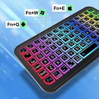 Clavier sans fil mini USB à la mode en gros, rétroéclairage LED RVB pour Mac, Windows, Android, OEM ODM, clavier multifonction intelligent