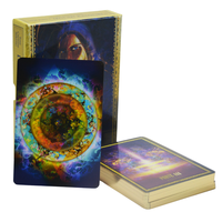 Kartu Tarot pinggiran Foil emas cetak kustom kartu Oracle ramah lingkungan kertas penegasan positif kartu Tarot dengan buku panduan