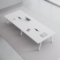 HYZ-237X Ensemble de table et de chaises de conférence en bambou moderne pour 8 personnes, design anti-basculement, résistant à la corrosion, utilisation au bureau/salle de formation