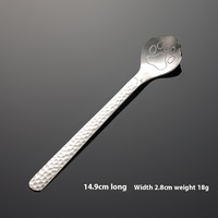 Ain 304 acier inoxydable petite patte de chat cuillère miroir creux Cocktail cuillère pour 10ml cuisine métal remuer tasse cuillère pour café