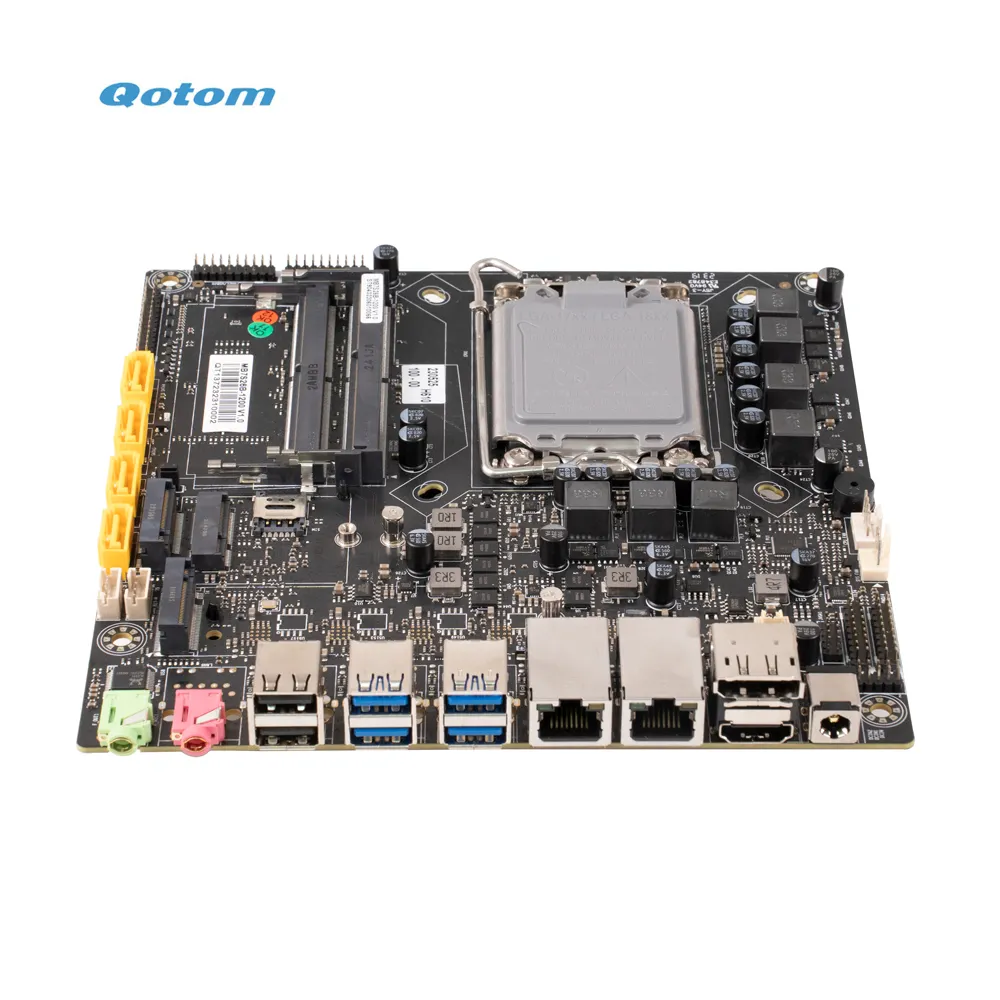 Qotom 12th Gen Alder Lake-S Processor 12V เมนบอร์ดขนาดเล็ก ITX เมนบอร์ดคอมพิวเตอร์ตั้งโต๊ะขนาดเล็กเมนบอร์ดคอมพิวเตอร์เกม WIFI