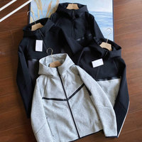 Sudadera con Capucha de Forro Polar de Alta Calidad para Hombre, Conjunto Casual de Otoño, Traje Deportivo de Dos Piezas
