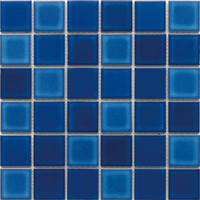 Mosaïques en céramique bleues mélangées de forme carrée moderne pour la décoration murale intérieure des hôtels, utilisation en cuisine et salle de bain, mosaïques bleues