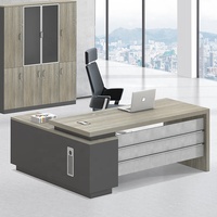 Mobilier de bureau en bois TH-914 Gestionnaire de bureau d'ordinateur Table de PDG Bureau de direction moderne en forme de L