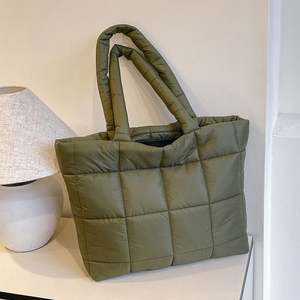 2025 Custom Women's <b>Large</b> Capacity Tote Bag Korean Version Soft Padded Winter <b>Handbag</b> with Puffer Feature Premium Shopping Bag - Product Image 5