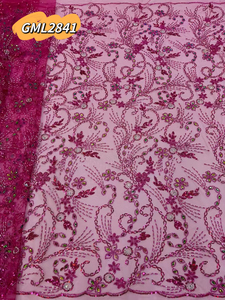 Lujo colorido Rhinestone bordado encaje de gama alta vestido personalizado tela Stock limitado - Product Image 3