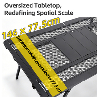 Nouvelle arrivée, table de pique-nique pliable portable en aluminium robuste, légère, combinée, pour le camping tactique en plein air, cuisine IGT