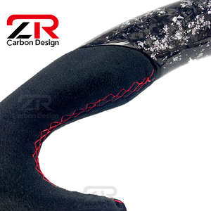 Volant sport personnalisé en cuir véritable et fibre de carbone forgé<span class=keywords><strong>e</strong></span> pour <span class=keywords><strong>Ford</strong></span> <span class=keywords><strong>Mustang</strong></span> Shelby <span class=keywords><strong>GT</strong></span> - Product Image 4