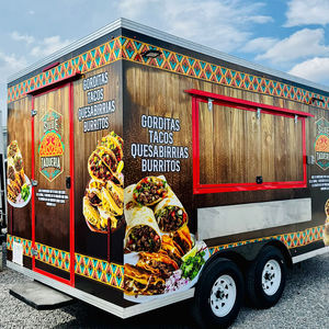 Chariot de service extérieur miniature personnalisable, remorquable, camion de nourriture mobile pour le café et la crème glacée, restauration, équipement de cuisine complet inclus - Product Image 1