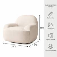 Fauteuil pivotant à accoudoirs tendance, tissu durable, design moderne pour chambre, villa, café et salon