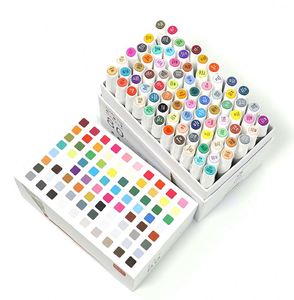 Marqueurs d'art à double pointe à base d'alcool, marqueurs permanents, ensemble de 24, 30, 36, 40, 48, 60, 80 couleurs, marqueurs de croquis pour étudiants - Product Image 1