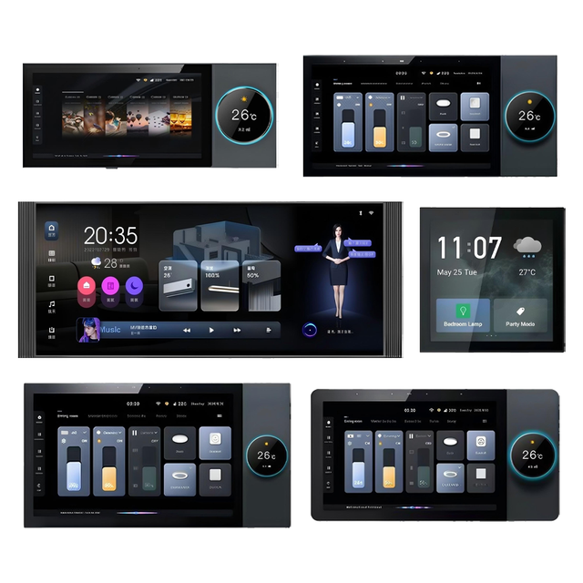 XZJ Gateway Zigbee 4/6/7/8/10/12 Inch Smart Home Products Tuya Smart Home Control Wall Central Control Touch Glass Switch Panel