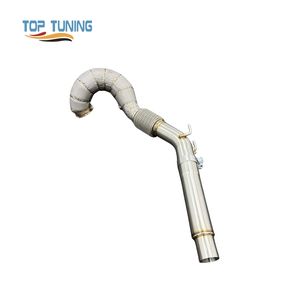 Tuyau de descente pour VW <span class=keywords><strong>Golf</strong></span> MK7/MK7.5 <span class=keywords><strong>GTI</strong></span> 2.0T 2014-2020 en acier inoxydable, système d'échappement de voiture haute performance, tuyau de descente catalyseur à haut débit - Product Image 4