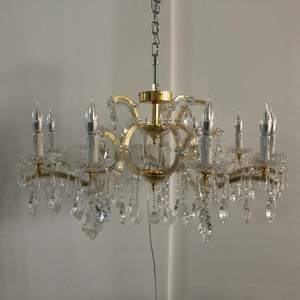 Klassieke Gouden Flat Maria Theresa Kristallen Kroonluchter Luxe Voor Lage Plafond Semi-<span class=keywords><strong>Flush</strong></span> <span class=keywords><strong>Mount</strong></span> Hanglamp - Product Image 2