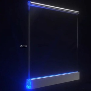 Khung Thiết Kế Tuyệt Vời Ít Kính Cường Lực Ban Công Lan Can Với Nhôm U Kênh Kính Lan Can Hệ Thống Với Ánh Sáng LED - Product Image 2