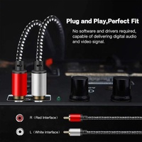 Câble audio coaxial OEM du fabricant, boîtier métallique, 2 RCA mâles vers 2 RCA mâles, avec gaine en PVC, pour l'audio automobile et l'utilisation avec des enceintes