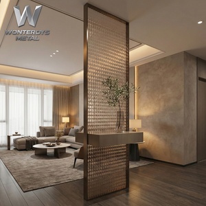 Parete Divisoria Personalizzata con Struttura in Acciaio Inox, Schermo Decorativo Tagliato al Laser, <span class=keywords><strong>Design</strong></span> Moderno per Casa, Salone, Ingresso, Ufficio - Product Image 4