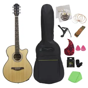 Guitarra acústica electroacústica de 40 pulgadas, instrumento musical de alta calidad, venta al por mayor