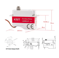 Servo Digital KST A08 LV V6.0 de Metal con Doble Rodamiento de Bolas, Micro Servo sin Núcleo, 1S, 2.0Kgf.cm, 0.15seg para Planeadores DLG F3K