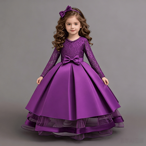 Vestido Formal <span class=keywords><strong>para</strong></span> Niñas, Color Rosa, con Lazo y Perlas en el Cuello, Traje de <span class=keywords><strong>Primera</strong></span> Comunión <span class=keywords><strong>para</strong></span> Bebés, Vestido de Princesa <span class=keywords><strong>para</strong></span> Niñas, Vestido de Dama de Honor <span class=keywords><strong>para</strong></span> Bodas - Product Image 2
