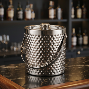 Stainless Steel Double Wall Ice Bucket <b>Bolt</b> Hammered - Product Image 4