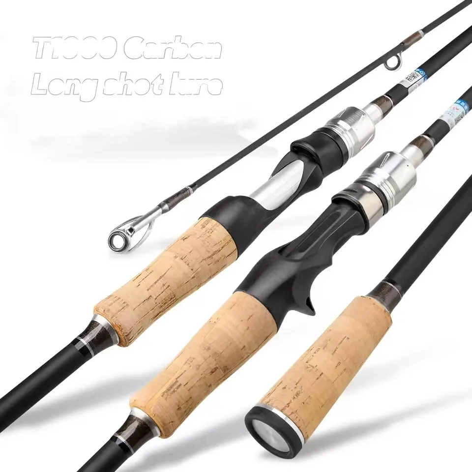 T1000 Carbon Fiber ML Lure Fishing Rod Long Shot 1.65m-2.7m Large Fish Sea Saltwater Casting FUJI Ring River Stream Lure Rod