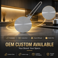 Plaque de Conduction Thermique par Induction Pliable, Diffuseur de Chaleur, Plaque de Cuisson Ronde Magnétique en Verre, Pot en Céramique, Accessoire de Cuisine OEM