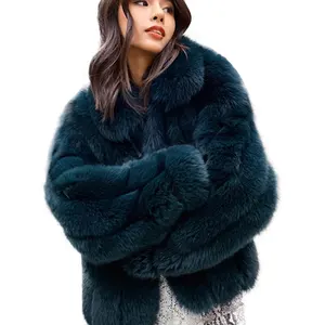 Streetwear Fur Jacket pelz jacke Winter Furry Overcoats Women Fashion Fluffy Real Fur Coat For Woman Trendy