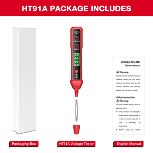 Habotest Ht91d+ <span class=keywords><strong>Tester</strong></span> di Tensione Senza Contatto per Cavi Elettrici con Localizzatore di Guasti, Penna <span class=keywords><strong>Tester</strong></span> AC 12-400V con Allarme Sonoro e Luminoso e Display LCD - Product Image 2