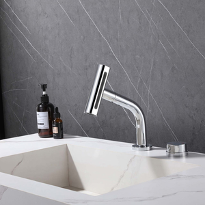 Robinet de lavabo de salle de bain <span class=keywords><strong>deux</strong></span> trous fendus extractible chaud et froid multi-fonction pluie cascade <span class=keywords><strong>robinets</strong></span> de bassin mitigeurs - Product Image 1