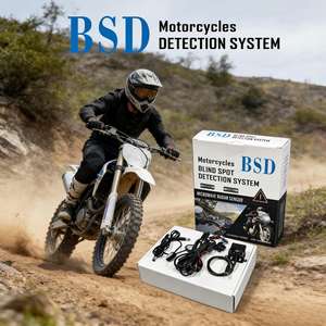 Détecteur de radar d'angle mort pour motos tout-terrain avec voyants lumineux et rétroviseurs grand angle rotatifs et réglables - Product Image 2