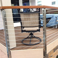 HIMOWAY Garde-corps de balcon en acier inoxydable de 1/8 pouce, fixation latérale, design haut de gamme, câble noir
