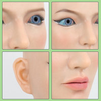 Masque facial réaliste en silicone 100 % pour femme, style visage réel, pour cosplay adulte - En stock - Vente en gros MUSIC POET