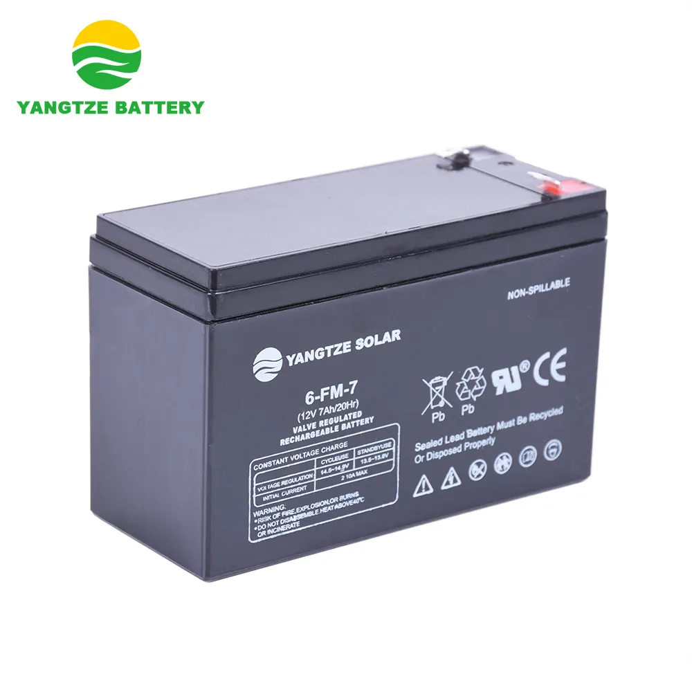 Yangtze Popular ups pequeño modelo 12v 7ah 20hr 6-fm-7 batería
