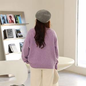 Suéter de punto holgado de talla grande para mujer Runqi, cuello redondo, manga larga, talla grande, capa interior para otoño e invierno, antipilling - Product Image 2