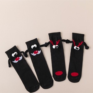 Christmas Mid-Calf <b>Socks</b> With Reindeer Face Design For Women Autumn <b>Winter</b> Cartoon Style Odor Resistant Cotton <b>Socks</b> - Product Image 2
