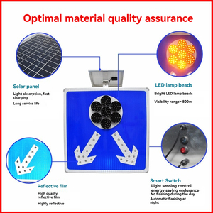 Tùy chỉnh độ sáng cao Nhôm dẫn dấu hiệu giao thông năng lượng mặt trời Powered giao lộ cảnh báo cho người đi bộ qua đường biện pháp an toàn - Product Image 2