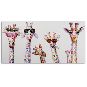 <span class=keywords><strong>Peinture</strong></span> à l'huile animale Art mural <span class=keywords><strong>Girafe</strong></span> colorée et mignonne <span class=keywords><strong>Peinture</strong></span> de famille d'animaux pour le salon <span class=keywords><strong>Peinture</strong></span> à l'huile <span class=keywords><strong>moderne</strong></span> peinte à la main - Product Image 1
