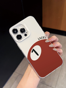 เคสใสลายบิลเลียดสีแดงหมายเลข 1 รุ่น Lucky Number 1  วัสดุ TPU  แบบมินิมอลสไตล์สปอร์ต สำหรับ iPhone 17 16 15 14 13 Pro Max - Product Image 2