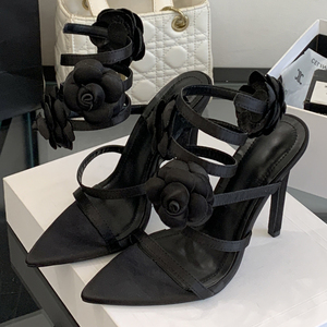 Sandalias de Tacón Alto Puntiagudas Cómodas para Mujer, Verano 2025, con Correa de Rosas y Diseño de Cordones a la Moda para Bodas y Fiestas - Directo de China - Product Image 3