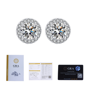 Boucles <span class=keywords><strong>d</strong></span>'oreilles en <span class=keywords><strong>diamant</strong></span> moissanite rondes à 4 griffes de 0,8 ct en argent sterling 925, couleur <span class=keywords><strong>D</strong></span>, pureté VVS1, testées au <span class=keywords><strong>diamant</strong></span>, pour hommes et femmes - Product Image 5