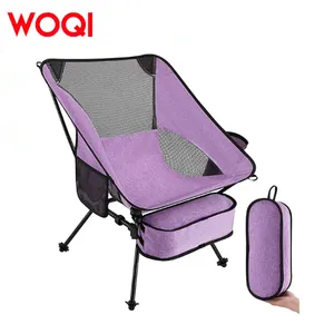 WOQI Chaise de camping lunaire compacte pliable en aluminium à hauteur réglable et ultra légère avec logo personnalisable