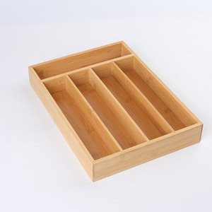 Organizador de Cubiertos de Bambú con Compartimentos, Tipo Rectangular Vertical, Cajón de Almacenamiento Abierto - Product Image 2