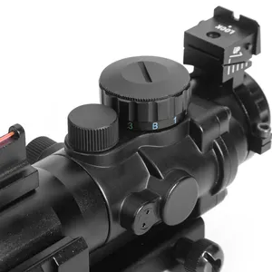 Red Dot Real Fiber Optics Red Green Illuminated Tactical Optical Sight Scope 4x32 Acog