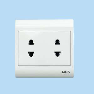 LiOA Double 2 Pin Wall <b>Socket</b> Outlet High Quality Flame Retardant PC Material <b>Universal</b> Electrical Receptacle for Home Office - Product Image 2